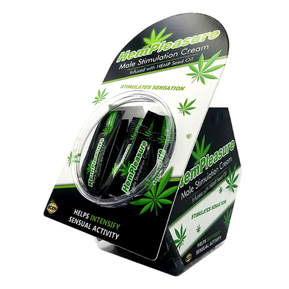 jALmT0y8qc7m5p6F7hApATW969S1K00x Hempleasure for Men Sample Packet 50 Pc Fish Bowl Display - Image 1
