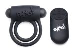 Bang - Silicone Cock Ring and Bullet With Remote Control - Black - Image 2