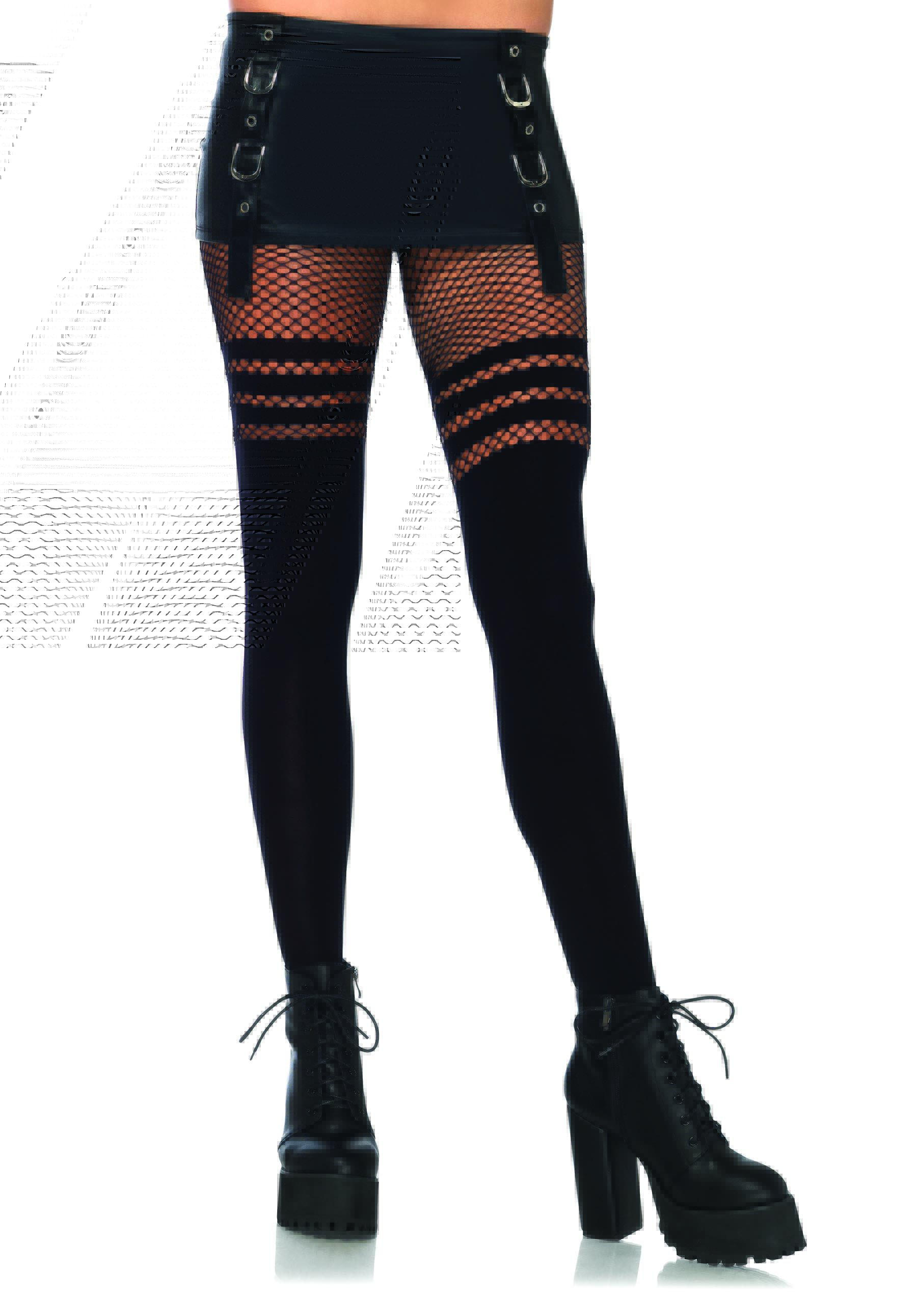 jJterJPpQvJnoikNOkN2S2WNFatRbPML Opaque Faux Thigh High Pantyhose - One Size - Image 1