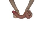 Real Skin 8" Dual Layer Dildo - Light Brown - Image 8