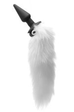 White Fox Tail Vibrating Anal Plug - Image 2