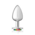 Rainbow Round Gem Silver Metal Plug - Lg - Image 7
