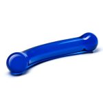 6 Inch Curved G-Spot Blue Glass Dildo - Image 2