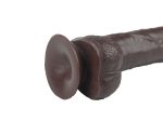 Real Skin 9" Dual Layer Dildo - Dark Brown - Image 6