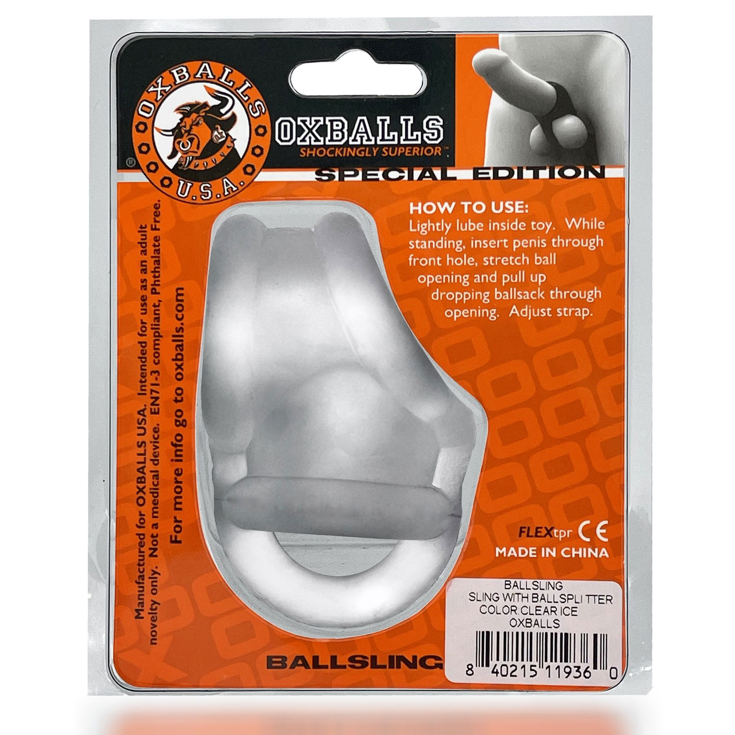 jkgkne6yOe0xx72n0AabThovhkuwhc5b Ball Sling With Ball Splitter - Clear Ice - Image 1