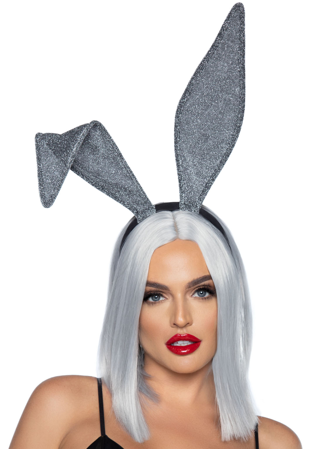jpLgYgIubNUu9BcJrMzZXwXScOp60kxp Glitter Bunny Ear Headband Silver - Image 1