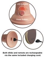 King Cock Elite 9 Inch Vibrating Silicone Dual Density Cock With Remote - Light - Image 5