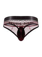 Cock Pit Net Cock Ring Thong - S/ M - Burgundy - Image 2