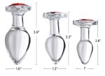 Red Heart Gem Glass Anal Plug Set - Image 3