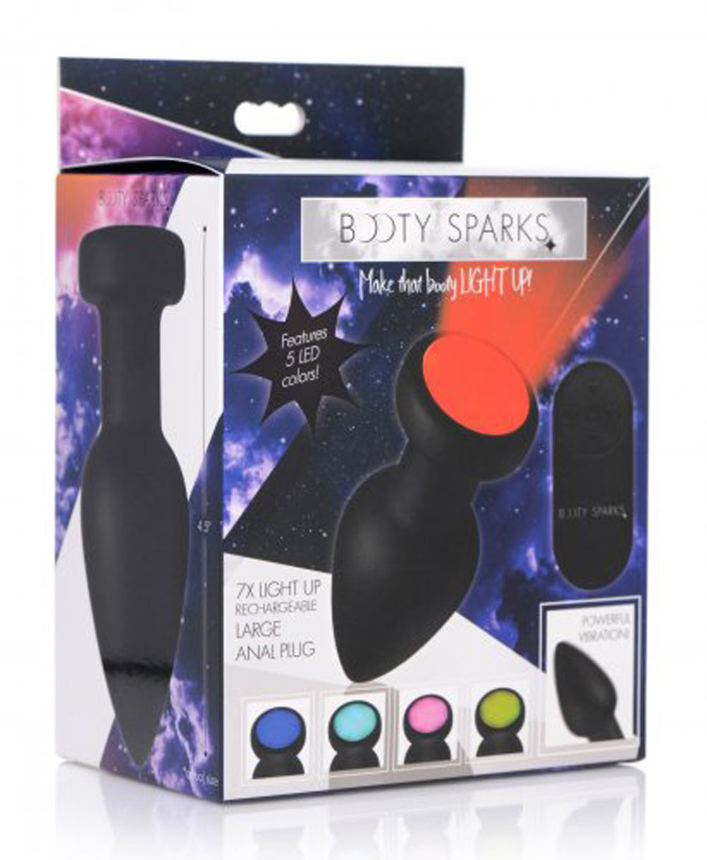 kjxjzd8eHUU1tzIAjxj8X2T44saFzjkN 7x Light Up Rechargeable Anal Plug - Large - Image 1