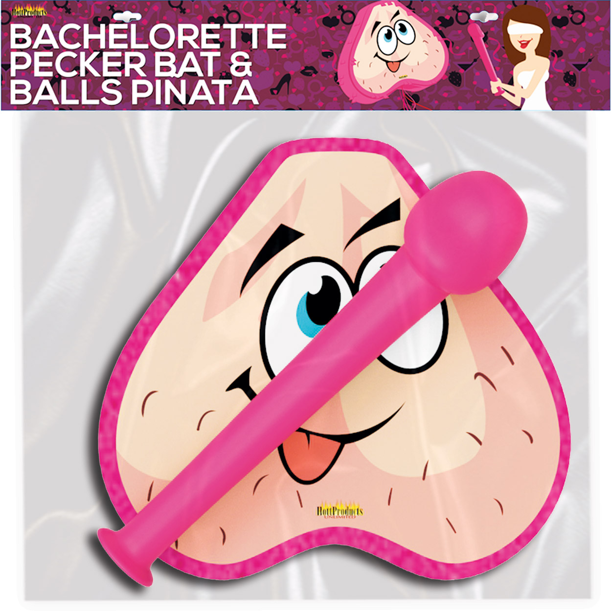 knnjOWnJfeFeUfRMaQyVmCUTbcxIhFM1 Bachelorette Pecker Bat & Balls Pinata - Image 1