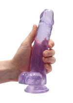 8 Inch Realistic Dildo With Balls - Purple - Image 6