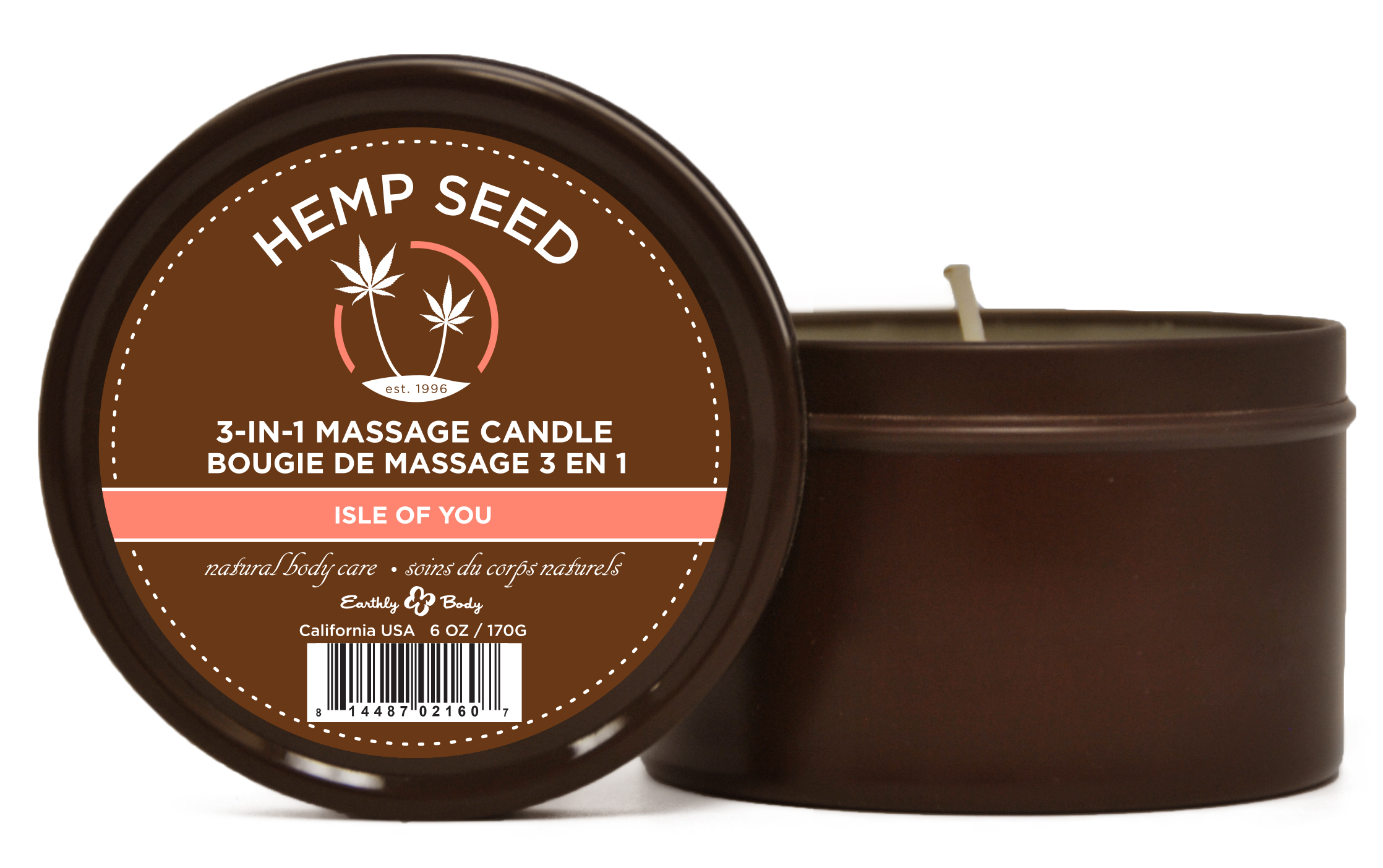 lX716BFLxZRiSZL0SXskjwL3Jlvbfdar Hemp Seed 3-in-1 Massage Candle - Isle of You - 6 Oz. - Image 1