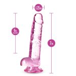 Naturally Yours - 7 Inch Crystalline Dildo - Rose - Image 4