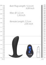 E-Stimulation and Vibration Butt Plug With Wireless Remote Control - Black - Image 6
