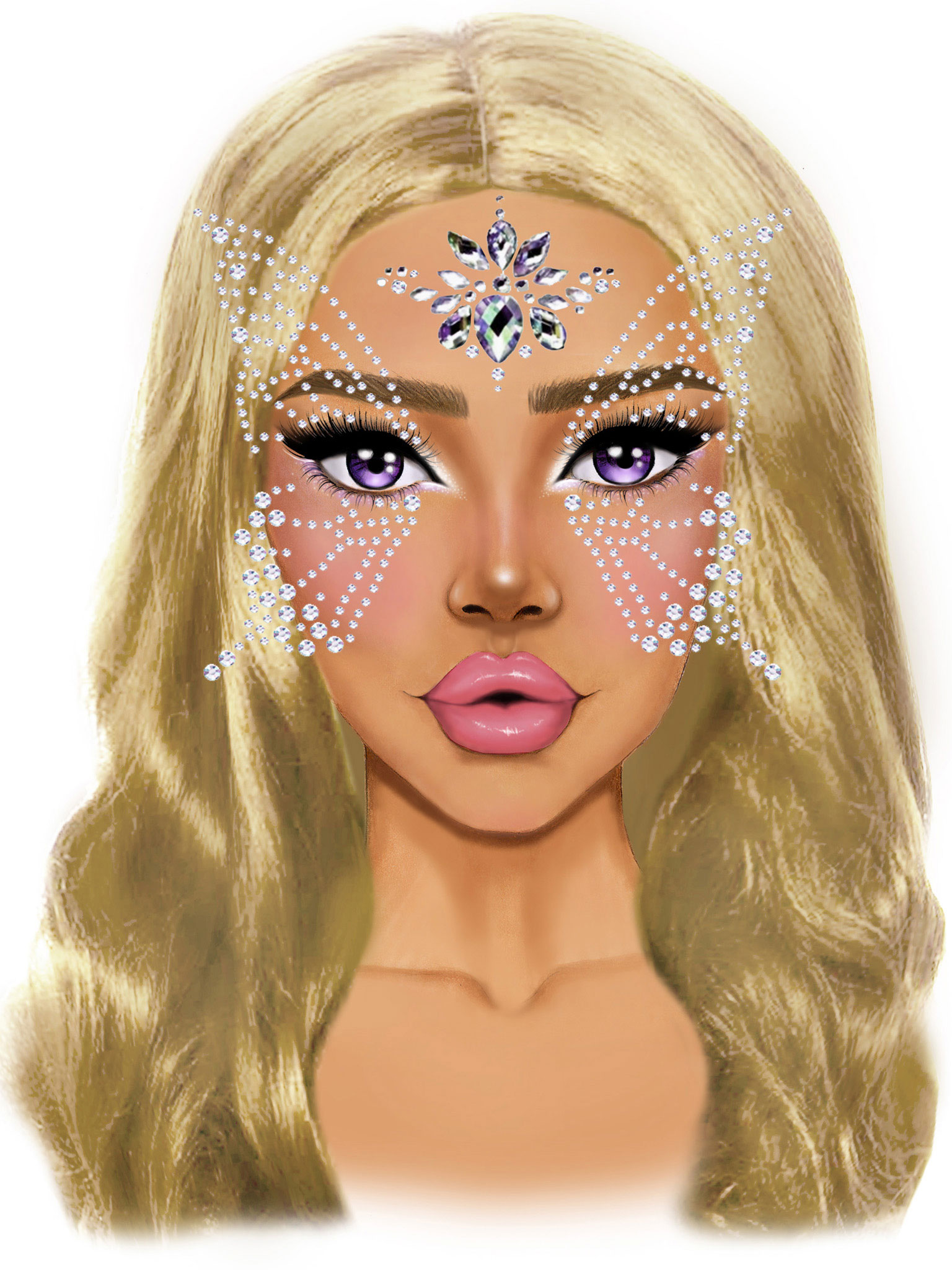lzo5mdWNO9Z5lCe4SLpS8kybGdAozFNj Fairy Adhesive Face Jewels Sticker - Image 1