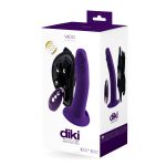 Diki Rechargeable Vibrating Dildo With Harness - Deep Purple - Image 2