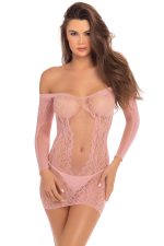 Demure Long Sleeve Mini Dress - Rose - Medium/ Large - Image 2
