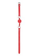 Ball Gag With Leather Straps - Red - Image 2