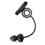 Anal Adventures - Platinum - Silicone Anal Plug With Vibrating C-Ring - Black - Image 3