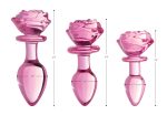 Pink Rose Glass Anal Plug - Large - Image 6