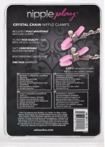Nipple Play Crystal Chain Nipple Clamps - Pink - Image 2