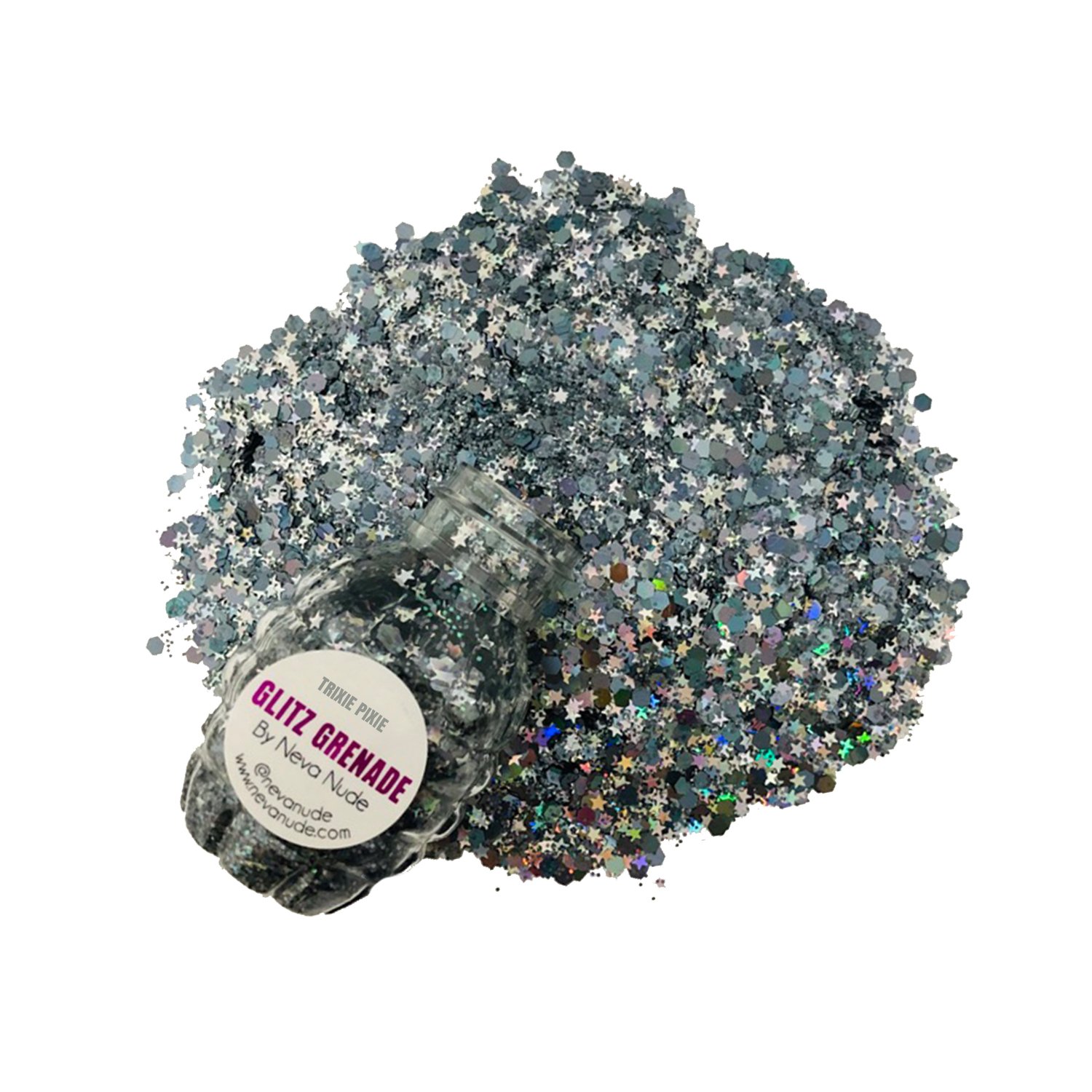 mwQSgHIKAT6UpYljGjPsbRPWSyyMDcNs Trixie Pixie Gunmetal Cosmetic Glitz Grenade Keychain in Aloe Gel - Image 1