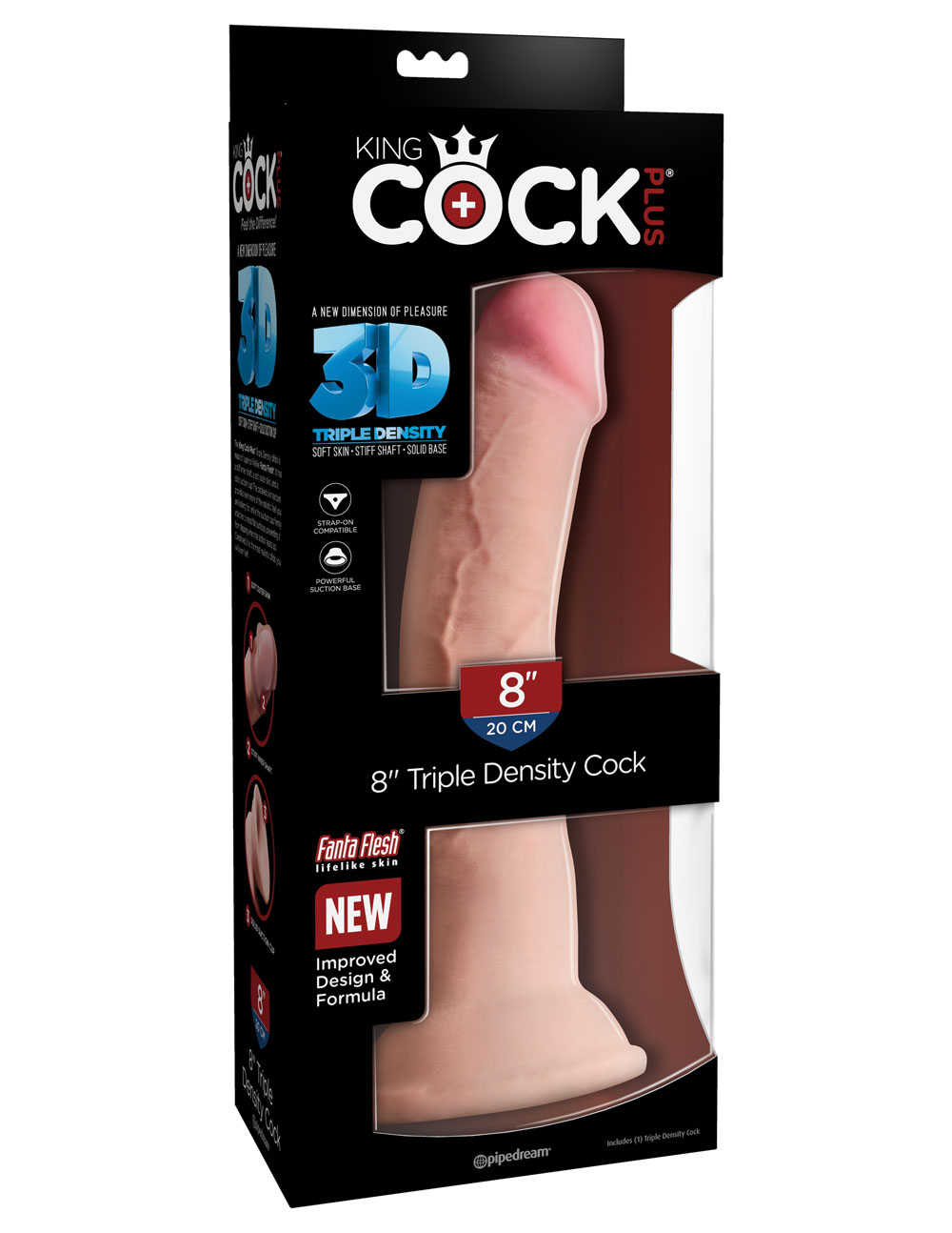 mwQh73y49F7kiRggmrhBFRgRbcqX78ap King Cock Plus Triple Density 8 Inch Cock - Light - Image 1
