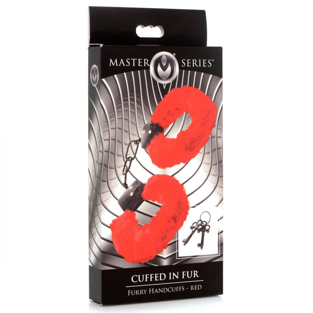 n9PZxL9eg0k4ApCos4myJZjV1stH7Qfr Cuffed in Fur Furry Handcuffs - Red - Image 1