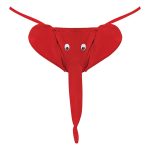 Squeaker Elephant G-String - One Size - Red - Image 3