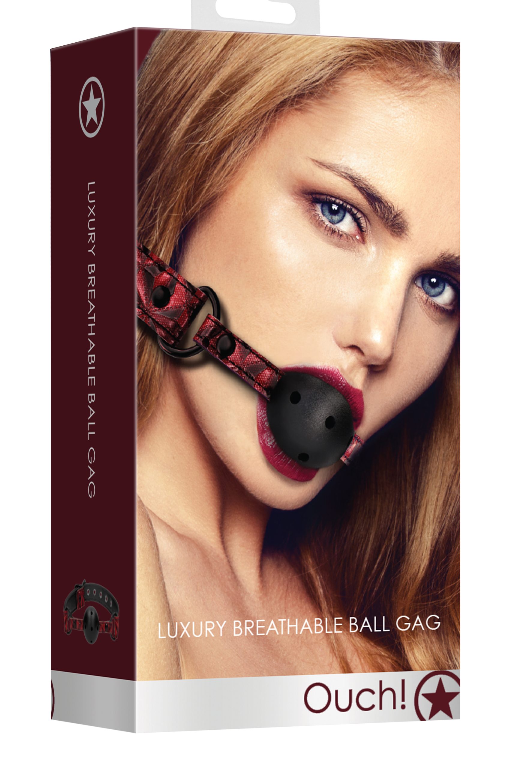 nhdjlReTM0vvaSnfP81v5V2s6w61J2ey Breathable Luxury Ball Gag - Burgundy - Image 1
