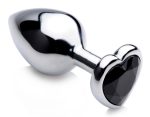 Black Heart Gem Anal Plug - Medium - Image 3