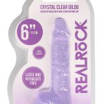 6 Inch Realistic Dildo With Balls - Purple