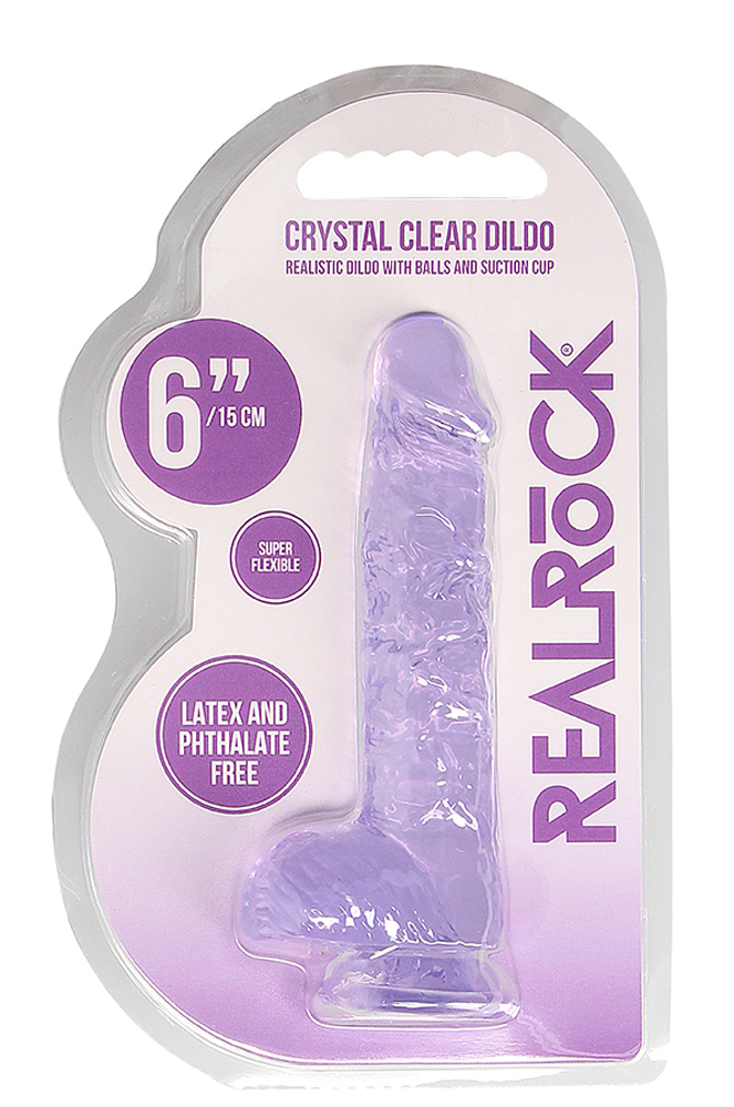 oADd8Y0CbLWU8FC4caOHn6x7rq7BkPIl 6 Inch Realistic Dildo With Balls - Purple - Image 1