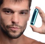10x Rechargeable Vibrating Metallic Bullet - Blue - Image 6