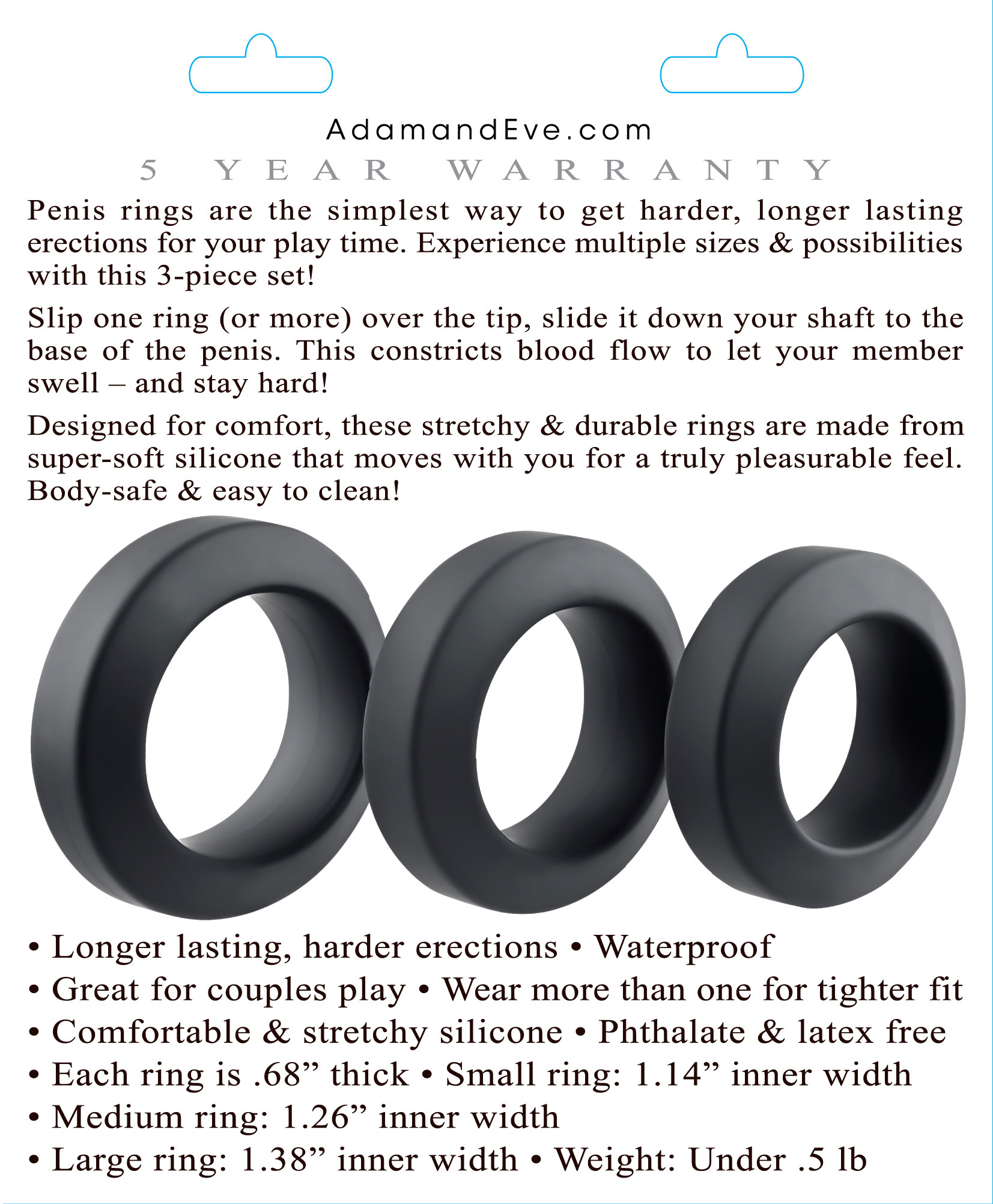 oXacllUGOTgp6BjRyN1vlfrswt5KmuWy Adam's 3-Piece Penis Ring Set - Black - Image 1