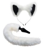 White Fox Tail Anal Plug and Ears Set - Image 2