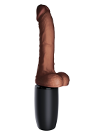7.5 Inch Thrusting Cock With Balls - Brown - Image 2