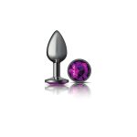 Purple Round Gem Gunmetal Metal Plug - Sm - Image 4