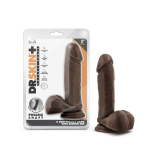 Dr. Skin Plus - 8 Inch Posable Dildo With Balls - Chocolate - Image 7