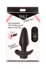 Interchangeable 10x Vibrating Small Silicone Anal Plug With Remote - Image 2