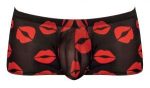Kiss Me - Mini Short - Small - Sheer Lips Black - Image 4
