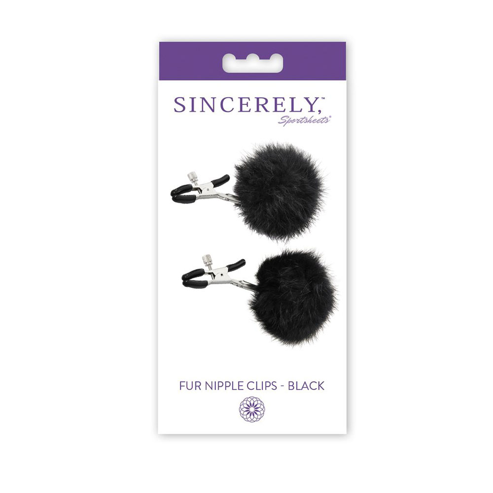 pf90LDHM59FJnLE2R2vLH70Q8XxtfRa7 Sincerely Fur Nipple Clips - Black - Image 1
