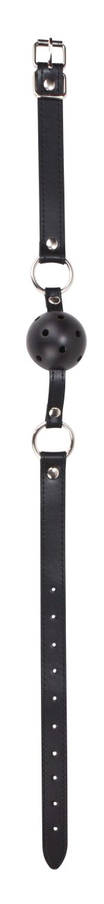 Ball Gag With Leather Straps - Black - Image 2