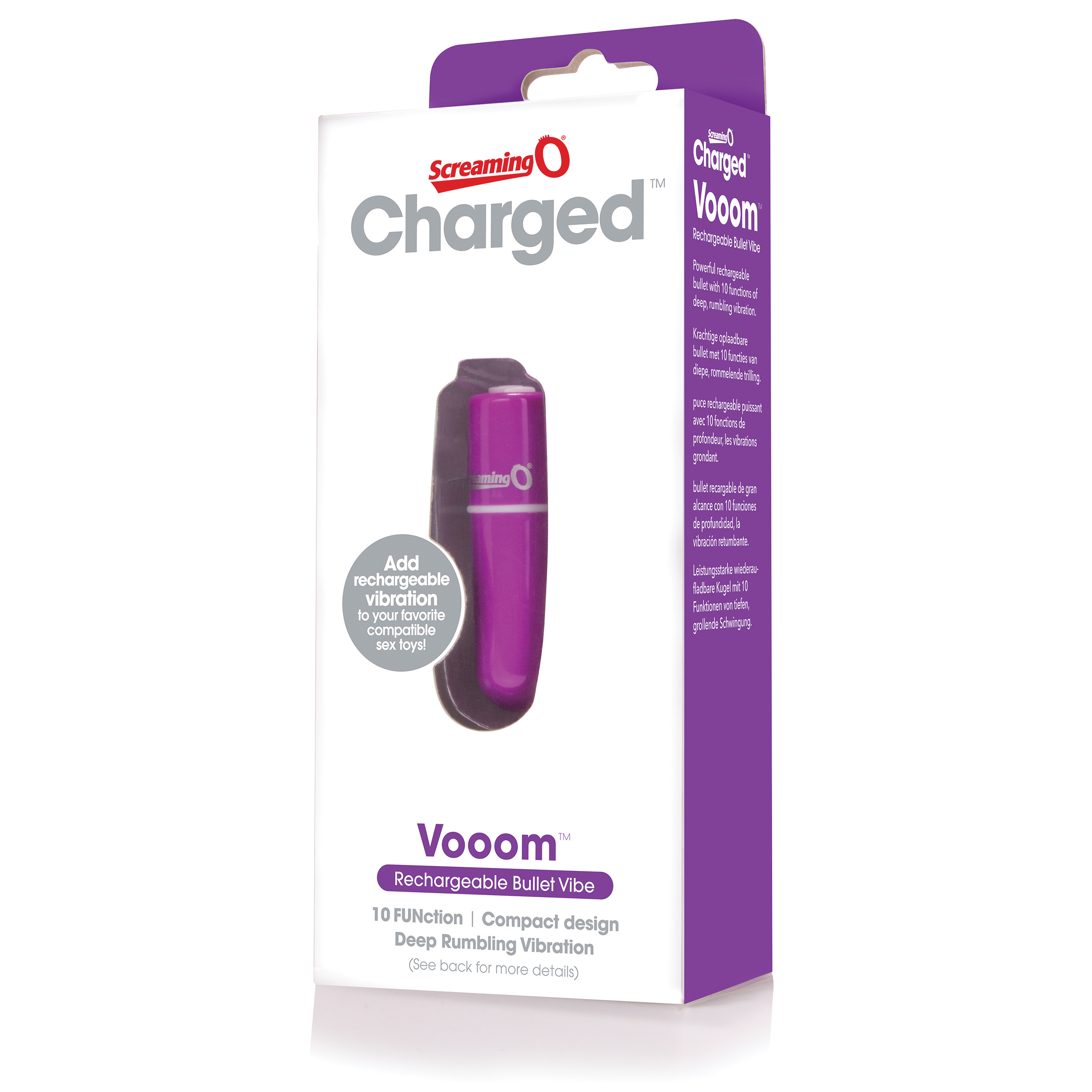 pm1PDVTEOlUQxfjvJ2EFbPrIy6cRXJ55 Charged Vooom Rechargeable Bullet Vibe - Purple Vibe - Purple - Image 1
