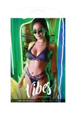 Sexy Bitch Bralette and Strappy Panty Set - Black - M/l