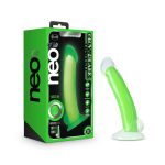 Neo Elite - Glow in the Dark - Omnia - 7 Inch Silicone Dual Density Dildo - Neon Green - Image 3