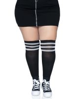 Over the Knee Athletic Socks -1x/2x - Black/white - Image 3
