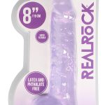 8 Inch Realistic Dildo With Balls - Purple
