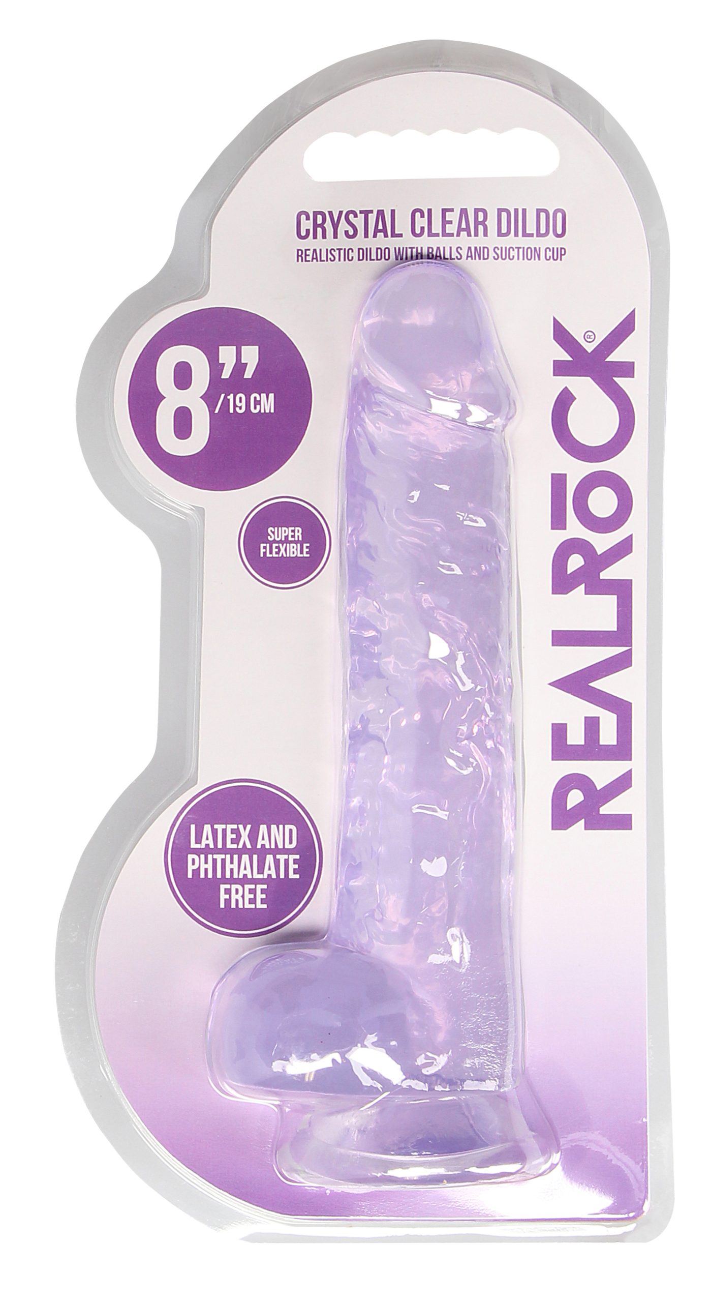 q5q0TekQZjIPBYACI5GgqT2AqDBR277I 8 Inch Realistic Dildo With Balls - Purple - Image 1